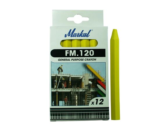 Мелок восковой Markal FM.120 Industrial Crayon [M44010200] (желтый, от -20°С до +50°С, 120x11 мм) фотография 1