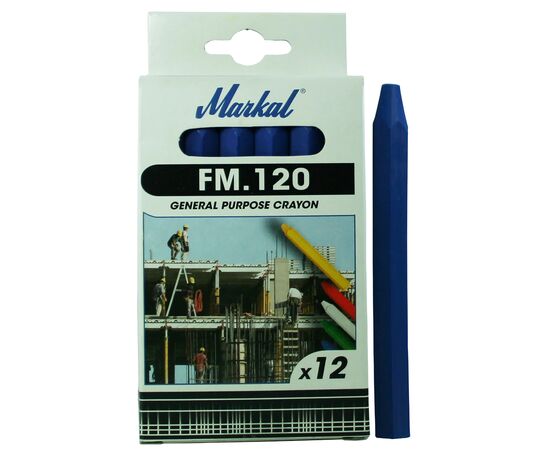 Мелок восковой Markal FM.120 Industrial Crayon [M44010400] (синий, от -20°С до +50°С, 120x11 мм) фотография 1