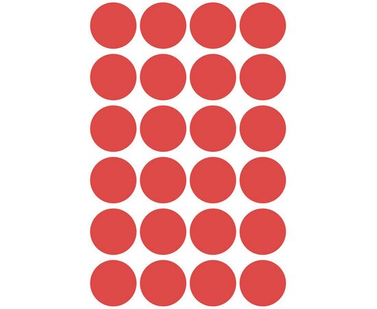 Самоклеящиеся этикетки-точки [3004] (красные, Ø18 мм) фотография 2