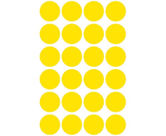 Самоклеящиеся этикетки-точки [3007] (желтые, Ø18 мм) фотография 2