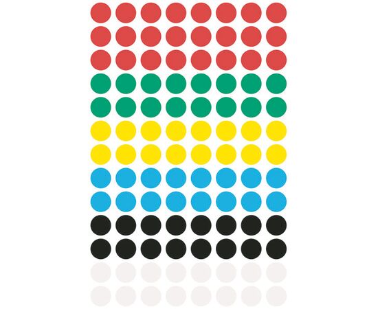 Самоклеящиеся этикетки-точки [3090] (разноцветные, Ø8 мм) фотография 2