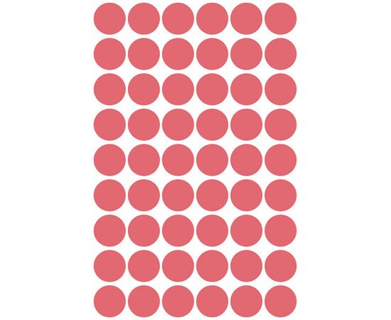 Самоклеящиеся этикетки-точки [3147] (красный неон, Ø12 мм) фотография 2