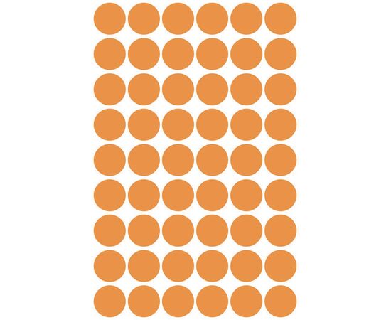 Самоклеящиеся этикетки-точки [3148] (оранжевый неон, Ø12 мм) фотография 2