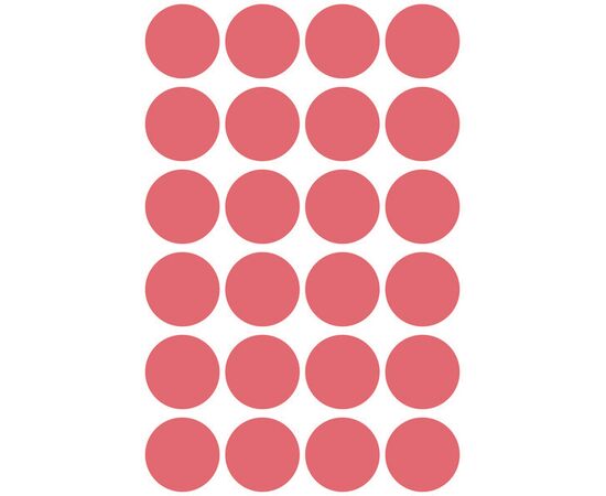 Самоклеящиеся этикетки-точки [3172] (красный неон, Ø18 мм) фотография 2