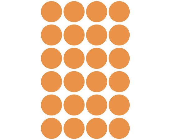 Самоклеящиеся этикетки-точки [3173] (оранжевый неон, Ø18 мм) фотография 2