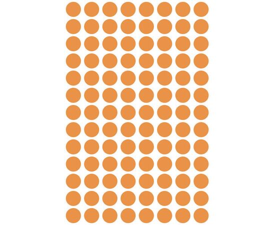 Самоклеящиеся этикетки-точки [3178] (оранжевый неон, Ø8 мм) фотография 2