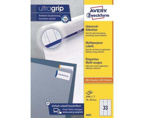 Самоклеящиеся этикетки [3421] (70x25.4 мм) фотография 3