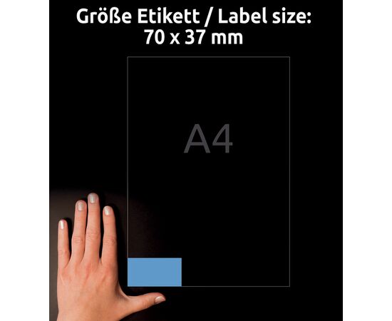 Самоклеящиеся этикетки [3449] (синие, 70x37 мм) фотография 5