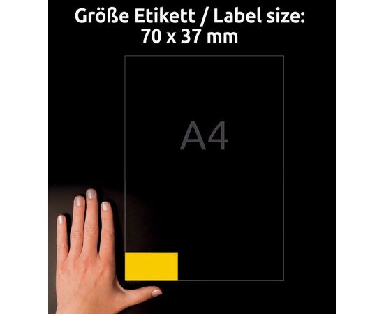 Самоклеящиеся этикетки [3451] (желтые, 70x37 мм) фотография 5