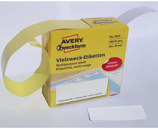 Самоклеящиеся этикетки [3833] в диспенсере для оформления от руки (белые, 50х19 мм) фотография 5