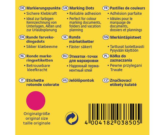 Самоклеящиеся этикетки-точки [3850] в диспенсере (красные, Ø10 мм ) фотография 2