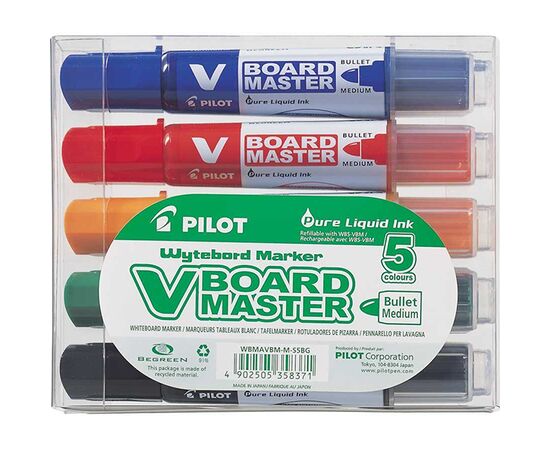 Набор маркеров PILOT V-Board Master WBMA-VBM-M-S5 из 5 цветов фотография 2 Набор маркеров PILOT V-Board Master WBMA-VBM-M-S5 из 5 цветов фотография 2