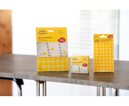 Самоклеящиеся этикетки-точки [3852] в диспенсере (желтые, Ø10 мм ) фотография 12