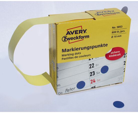 Самоклеящиеся этикетки-точки [3853] в диспенсере (синие, Ø10 мм ) фотография 5