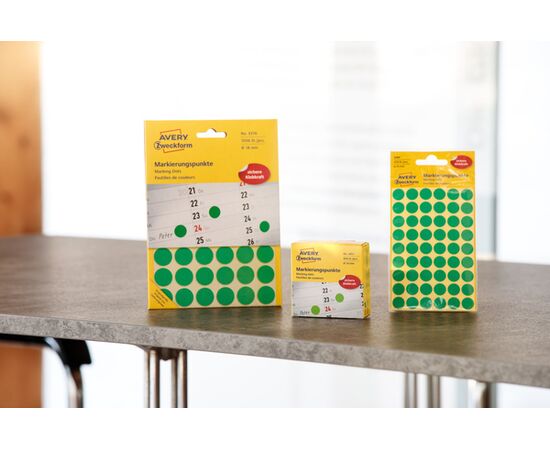 Самоклеящиеся этикетки-точки [3855] в диспенсере (зеленые, Ø19 мм ) фотография 7