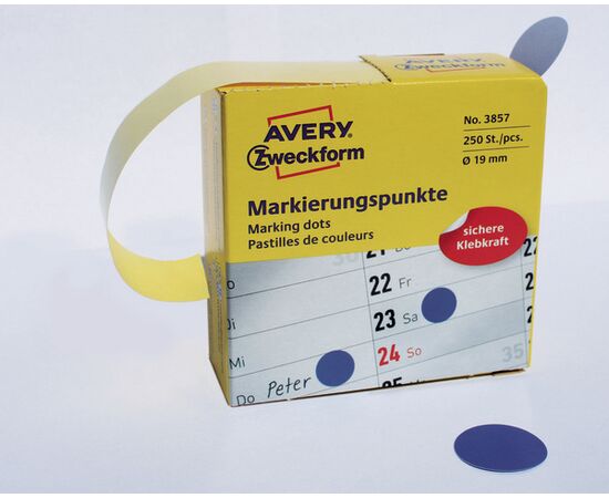 Самоклеящиеся этикетки-точки [3857] в диспенсере (синие, Ø19 мм ) фотография 4