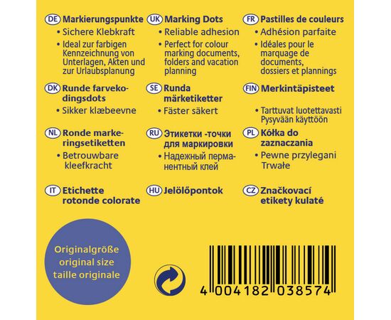 Самоклеящиеся этикетки-точки [3857] в диспенсере (синие, Ø19 мм ) фотография 2