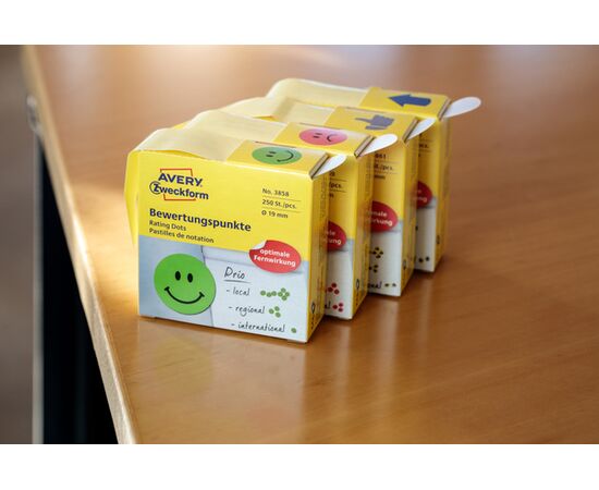 Самоклеящиеся этикетки-точки [3860] «стрелка» в диспенсере (синие, Ø19 мм ) фотография 8