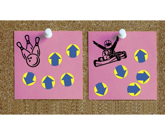 Самоклеящиеся этикетки-точки [3860] «стрелка» в диспенсере (синие, Ø19 мм ) фотография 7