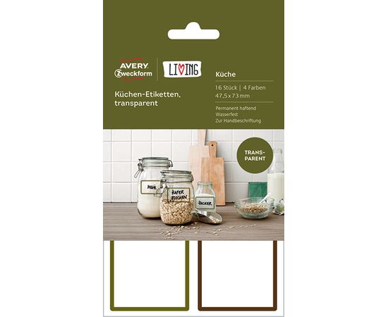 Самоклеящиеся этикетки Living [62003] для кухни (прозрачные, 45.7х73 мм) фотография 4
