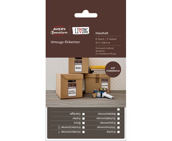 Самоклеящиеся этикетки Living [62012] для коробок и переезда (разноцветные, 97х148 мм) фотография 4