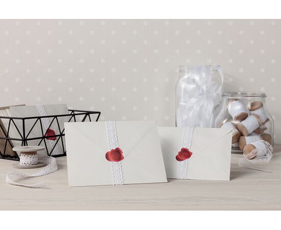 Этикетки-печати с тиснением Living [62016] для конвертов (красные, Ø19 мм) фотография 5