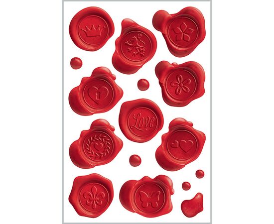 Этикетки-печати с тиснением Living [62016] для конвертов (красные, Ø19 мм) фотография 2