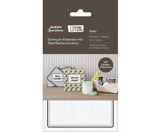 Самоклеящиеся этикетки Living [62020] для декора (белые, 97х73 мм) фотография 4