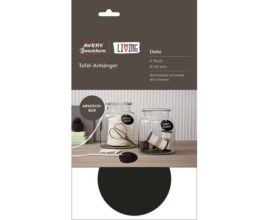 Меловые бирки Living [62022] (черные, Ø50 мм) фотография 3