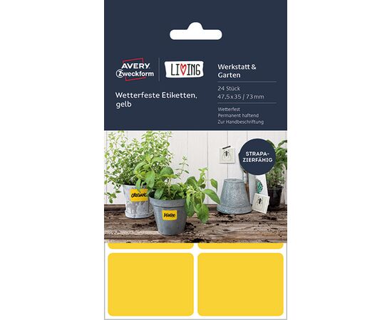 Этикетки самоклеящиеся всепогодные Living [62026] (желтые, 47.5х35 мм) фотография 4