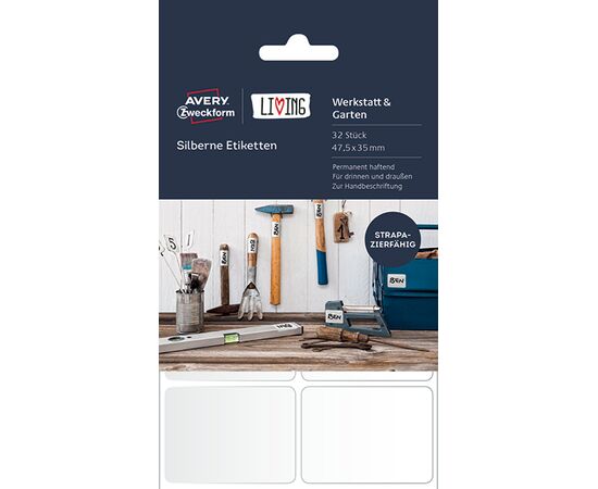 Самоклеящиеся этикетки Living [62031] (металлизированные, 47.5x35 мм) фотография 3