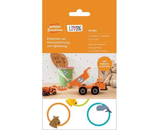 Этикетки самоклеящиеся Living [62034] для игрушек (Ø37 мм) фотография 3