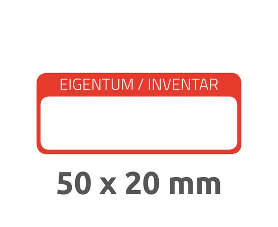 Самоламинирующиеся инвентарные этикетки [6902] (белые с красной рамкой, 50х20 мм) фотография 3
