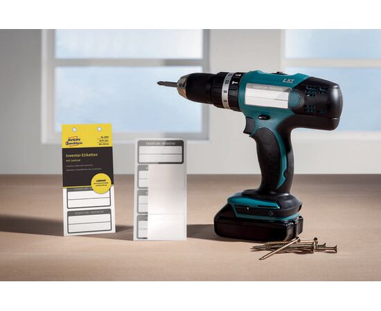 Самоламинирующиеся инвентарные этикетки [6903] (белые с черной рамкой, 60х30 мм) фотография 6