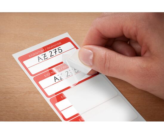 Самоламинирующиеся инвентарные этикетки [6904] (белые с красной рамкой 60х30 мм) фотография 5