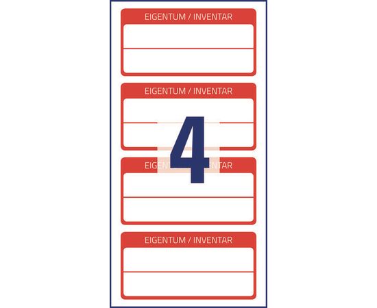 Самоламинирующиеся инвентарные этикетки [6904] (белые с красной рамкой 60х30 мм) фотография 2