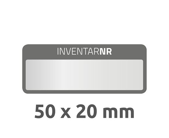 Полиэстерные инвентарные этикетки [6905] (серебристые с черной рамкой, 50х20 мм) фотография 3