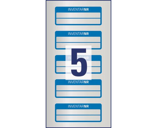 Полиэстерные инвентарные этикетки [6910] (серебристые с голубой рамкой, 50х20 мм) фотография 2