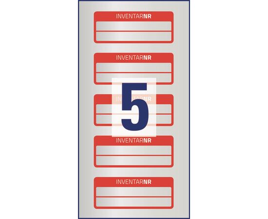 Полиэстерные инвентарные этикетки [6911] (серебристые с красной рамкой, 50х20 мм) фотография 2