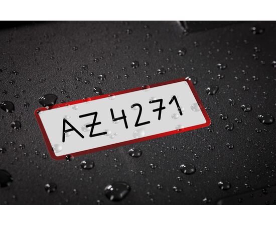 Полиэстерные инвентарные этикетки [6915] (серебристые с красной рамкой, 50х20 мм) фотография 4