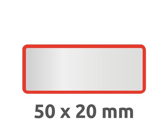 Полиэстерные инвентарные этикетки [6915] (серебристые с красной рамкой, 50х20 мм) фотография 3