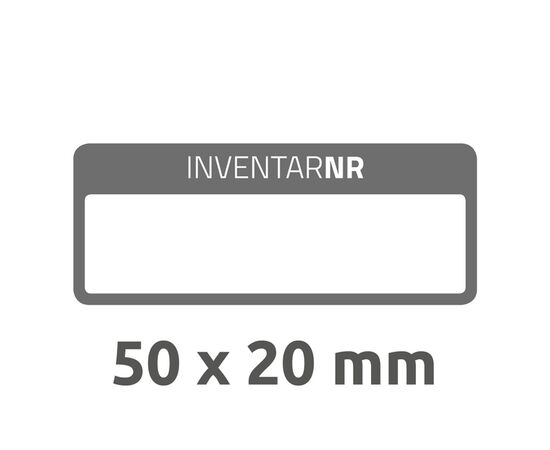 Неотклеивающиеся инвентарные этикетки NoPeel [6917] (белые с черной рамкой, 50х20 мм) фотография 3