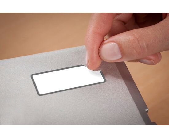 Неотклеивающиеся инвентарные этикетки NoPeel [6919] (белые с черной рамкой, 50х20 мм) фотография 3