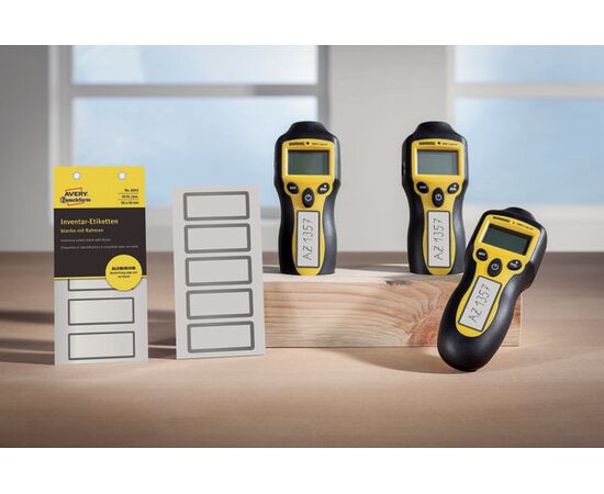 Алюминиевые инвентарные этикетки [6922] (серебристые с черной рамкой, 50х20 мм) фотография 5