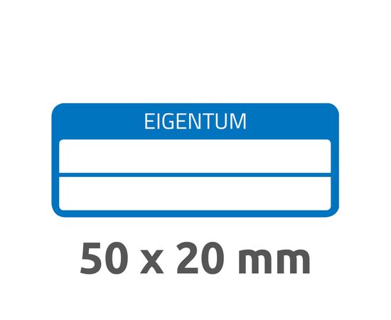 Инвентарные этикетки-пломбы [6924] (белые с голубой рамкой, 50х20 мм) фотография 3