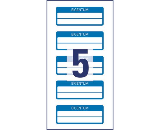 Инвентарные этикетки-пломбы [6924] (белые с голубой рамкой, 50х20 мм) фотография 2