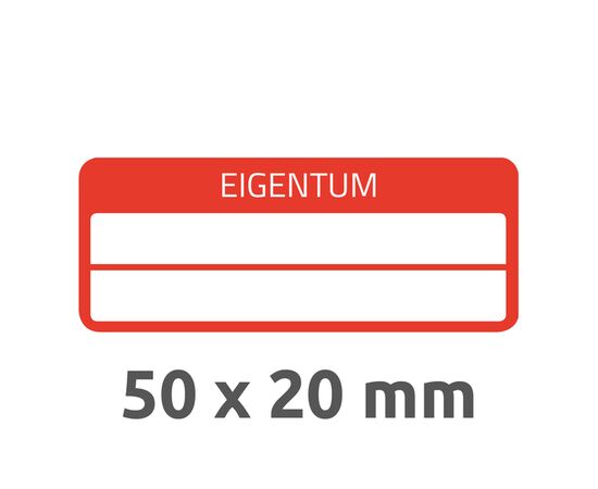 Инвентарные этикетки-пломбы [6925] (белые с красной рамкой, 50х20 мм) фотография 3