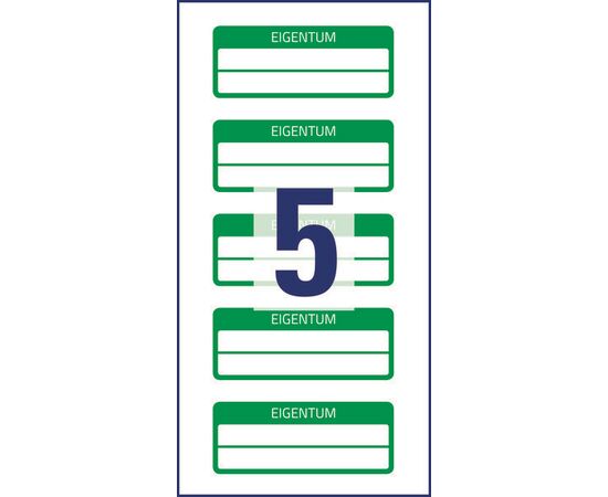 Инвентарные этикетки-пломбы [6926] (белые с зеленой рамкой, 50х20 мм) фотография 2