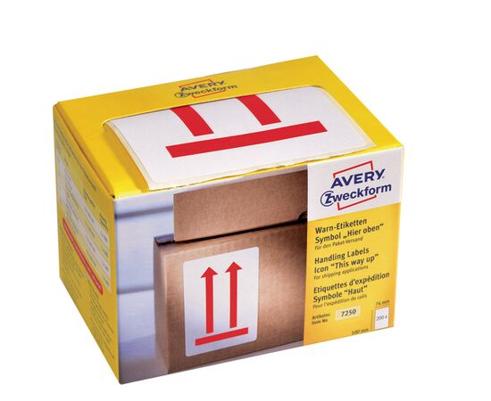 Самоклеящиеся этикетки [7250] предупреждающие «верх здесь» в диспенсере (74х100 мм) фотография 3