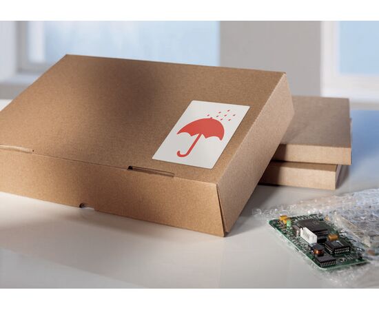 Самоклеящиеся этикетки [7252] предупреждающие «защищать от влаги» в диспенсере (74х100 мм) фотография 4